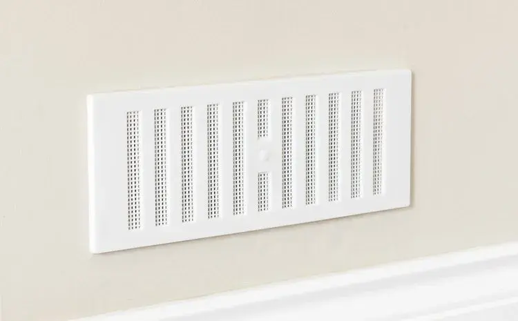 a small air vent being shown in an American home